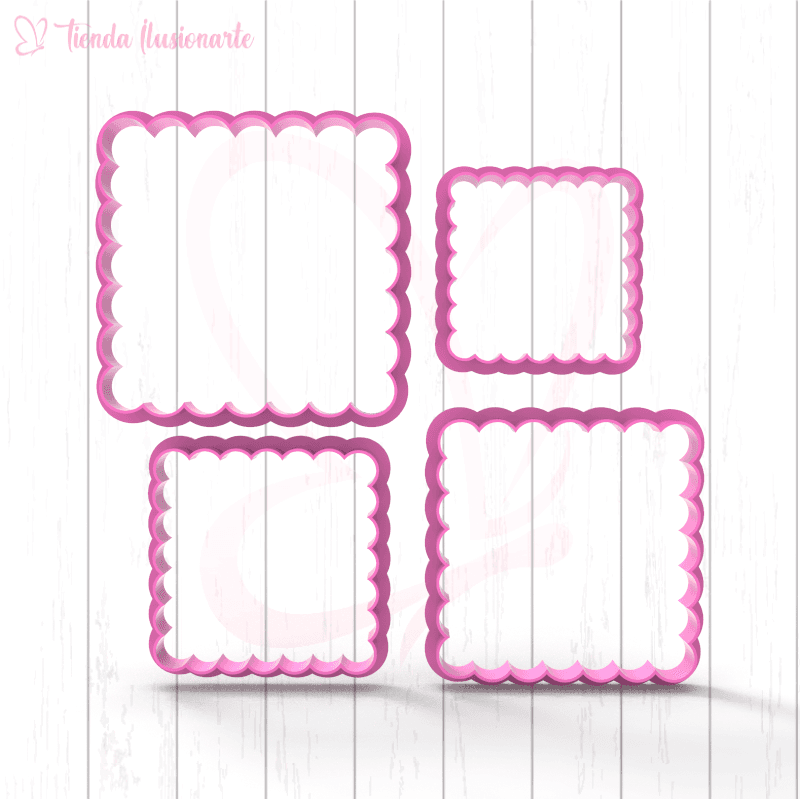Set cuadrados rizados x4