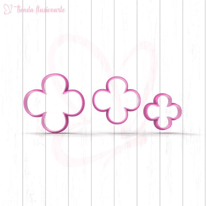 Set flor 4 petalos x3